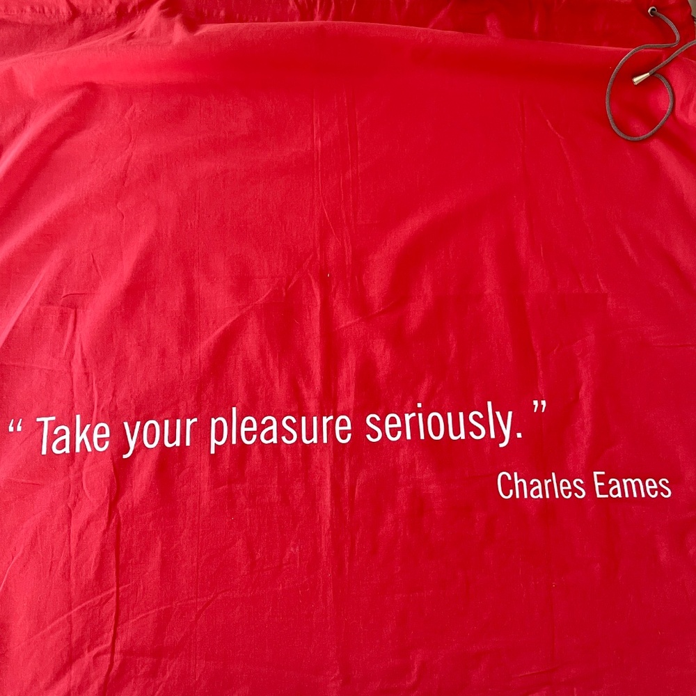 Design Within Reach Charles Eames Quote Large Red Drawstring Bag